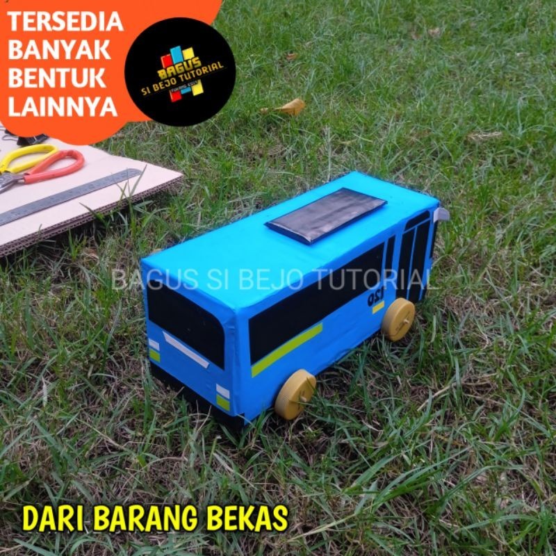 MOBIL MOBILAN DARI KARDUS BENTUK BUS TAYO