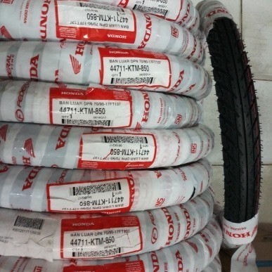 BAN LUAR AHM BAN DEPAN MOTOR MATIC VARIO BEAT 80/90-14 PUTIH (TUBE TYPE / BIASA)