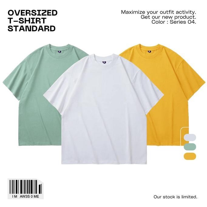 Baju Kaos Oversize Polos Wanita Pria Putih Combed 24s Ukuran S-XL