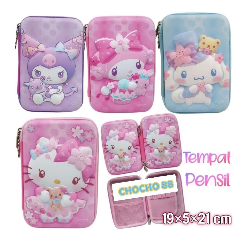 

QV21 Pencil Case SMIGGLE Karakter Emboss 6D / Tempat Pensil Anak LOL Unicorn Spiderman Little Pony Berkualitas