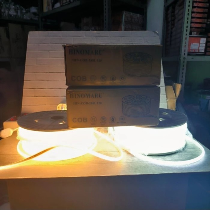 Lampu Selang Led Strip Cob 288 Led 220 Volt 1Roll 50 Meter Hinomaru Lampu