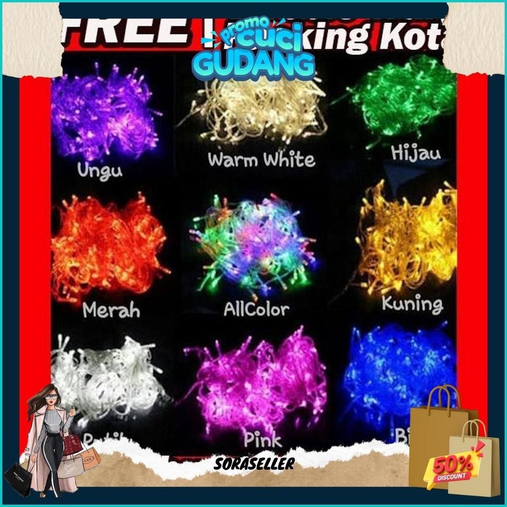 (Agts) Lampu 17 Agustus / Tmblr 17 Agustus / Lampu Natal  / Lampu Dekorasi / Lampu Klap Klip (Cod)