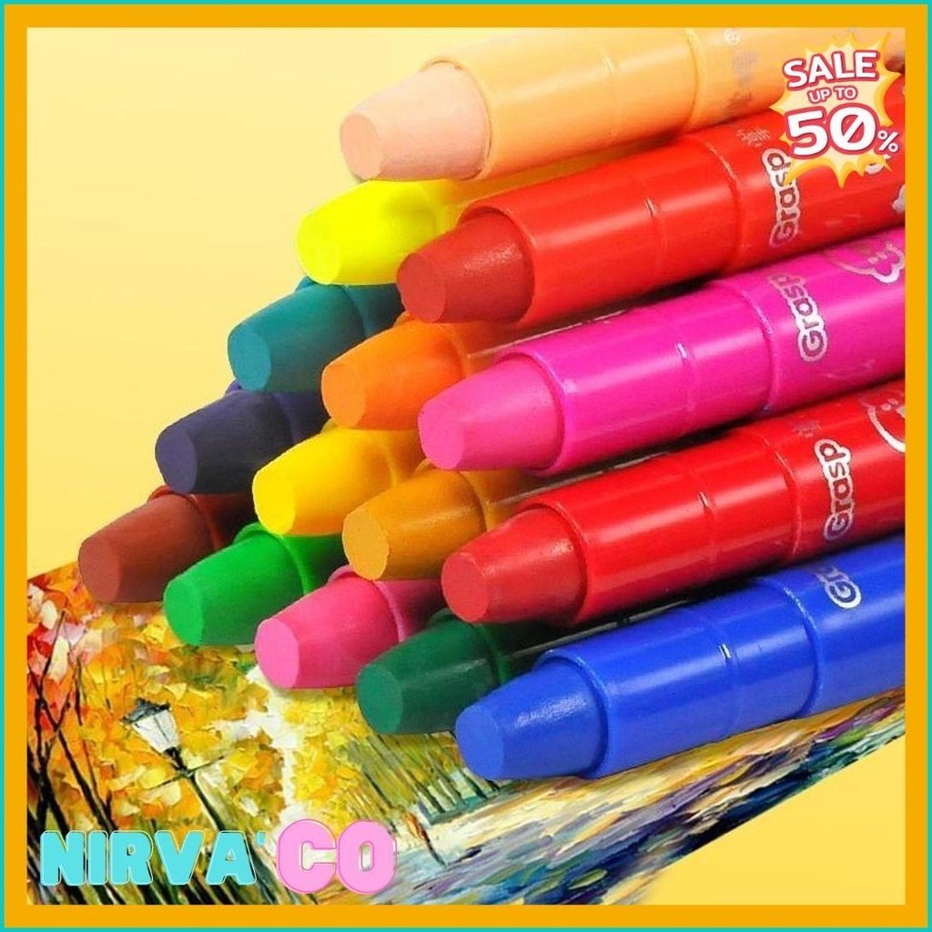

Crayon Grasp / Crayon Grasp Mata Sedang / Silky Crayon / Water Soluble Crayon / Krayon Warna (Murmer)
