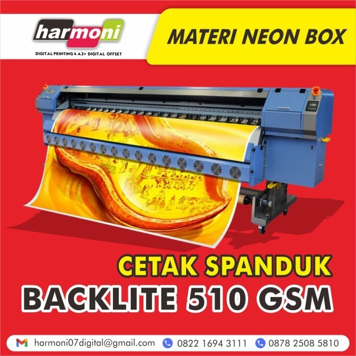 Cetak Backlite 510 gsm Outdoor , Bahan Neonbox