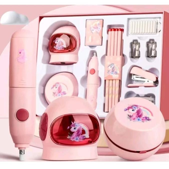 

ELECTRONIC STATIONERY SET / SET ALAT TULIS ELEKTRIK RAUTAN PENGHAPUS H32S