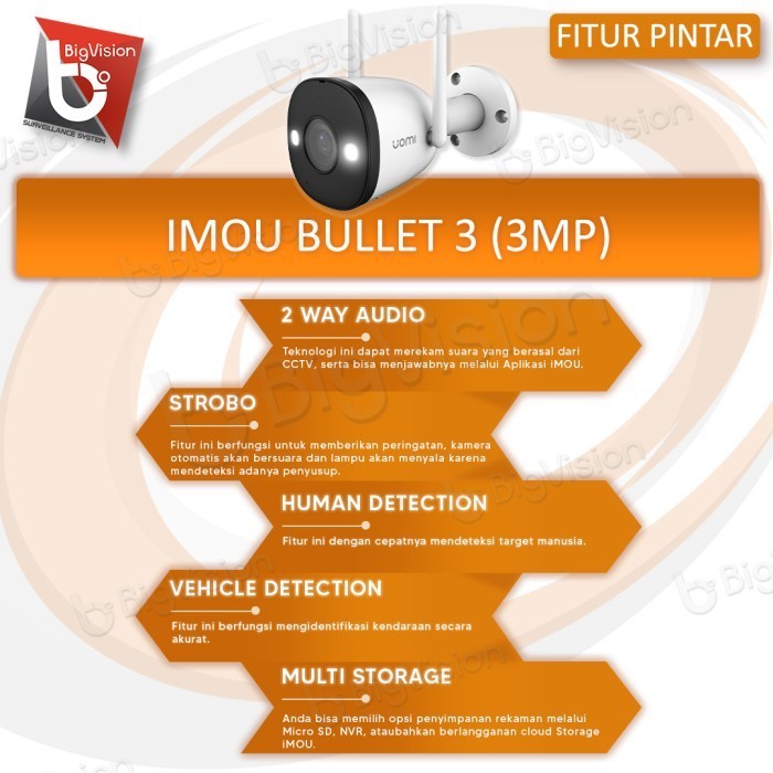 Camera Cctv Wifi Imou Kamera 3Mp Ip Berwarna Outdoor Audio Anthena