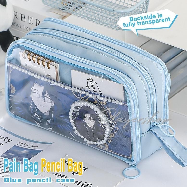

iQ45 kotak pensil transparan aesthetic pencil case large tempat pensil pen pouch lucu stationery organizer Sale
