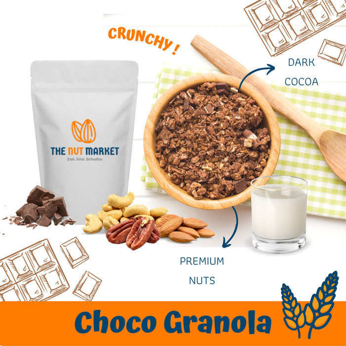 

Choco Granola 500 gram with Premium Nuts & Dark Cocoa K02