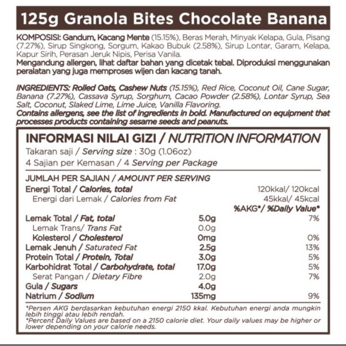 

East Bali Cashews Granola Bites 125gr Snack Cemilan Sehat K02