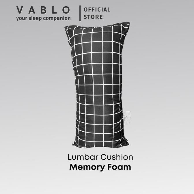 Vablo bantal lumbar cushion memory foam micro - motif hitam