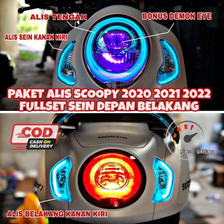 Sale Paket Lengap Lampu Alis Scoopy 2020 2021 2022 2023 2024 4 Sein Depan Belakang Berkualitas No Bi