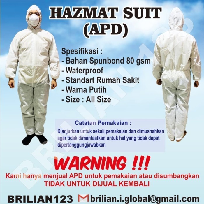Paket APD 1 Hazmat+1FaceShield+2Psg Cover+2pcs Nurse Cap+2PsgSrng Tngn