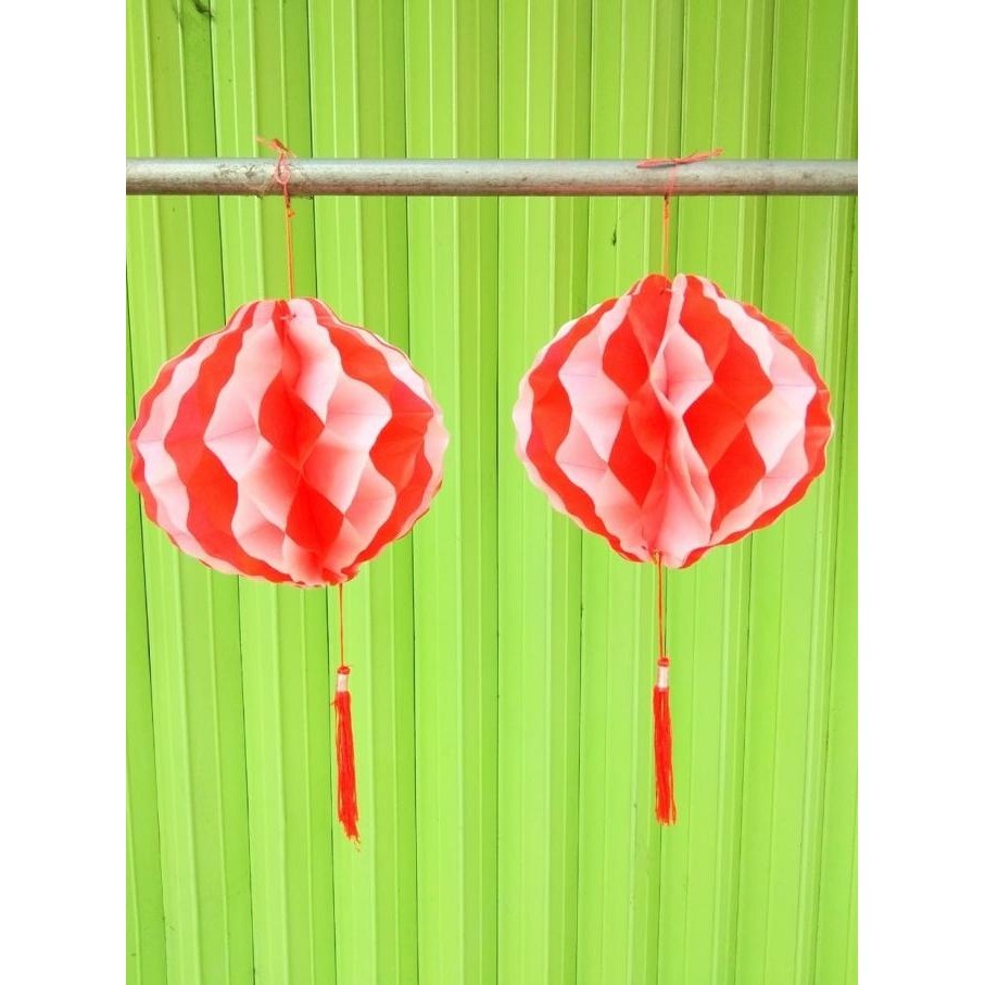 Ready...Ready...Ready...] Grosir Bendera Indonesia Merah Putih Lampion Kertas 20 cm dapat 2 pcs
