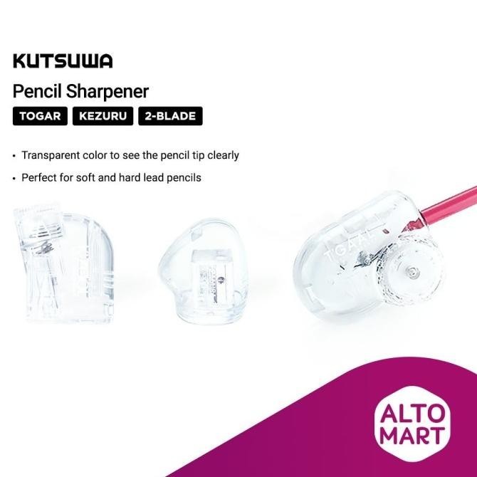 

KUTSUWA Pencil Sharpener rautan Pensil Transparent TOGAR KEZURU 2BLADE BS09