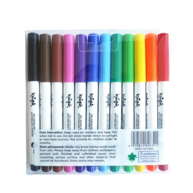

Kiedler White Board Dry Erase Marker 12pcs Spidol Wipe Clean