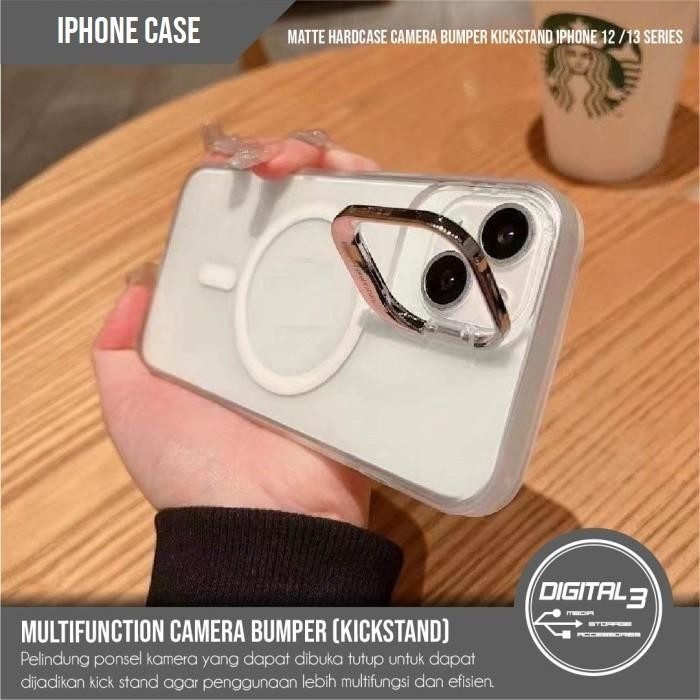 Hard Case Magsafe Iphone 12 13 Pro Max Matte Camera Bumper Kickstand Import Premium