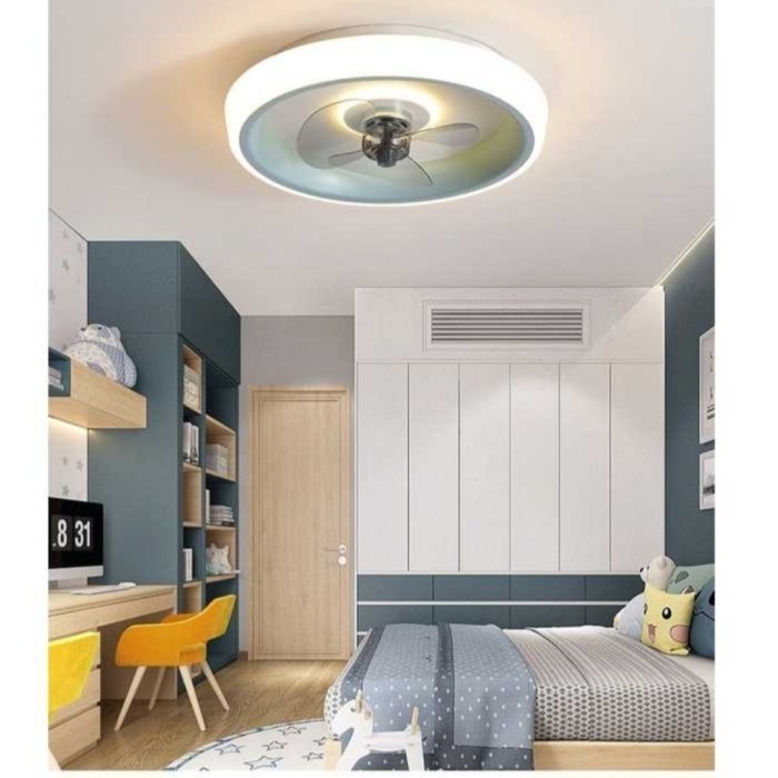Fan Ceiling Kipas Angin Plafon + Lampu Plafon Hias Gantung Led 3 Color Lampu