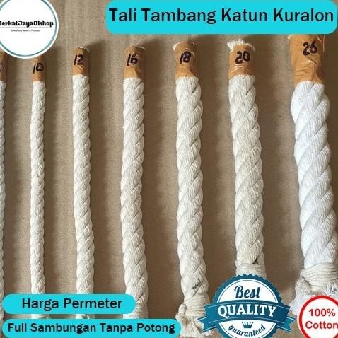 

~@~@~@~@] Tali Tambang Katun Besar Kecil Sedang Warna Putih Kuralon Guralon Kuat
