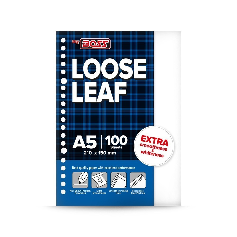 

[BINTANG AR STATIONERY] BigBoss Loose Leaf A5 Polos 100 Lembar BBO LL 100 A5 PLS