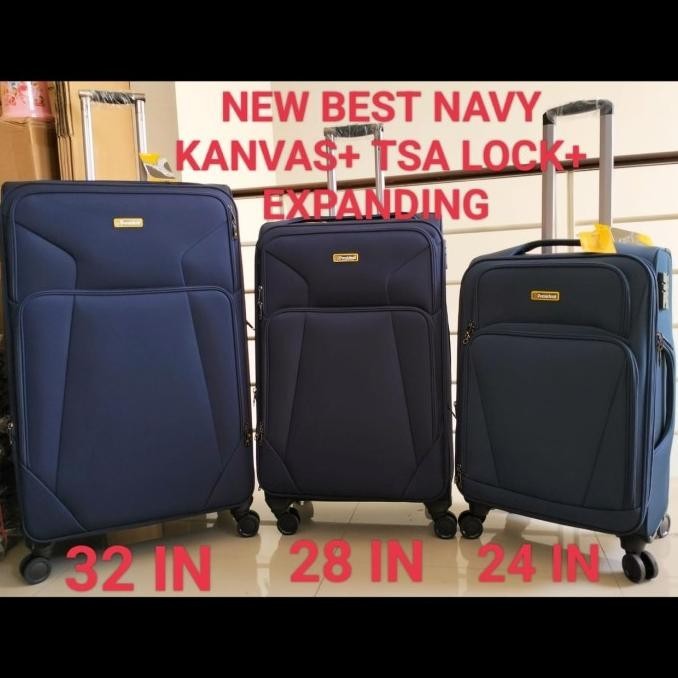 TERBARU - KOPER KAIN PRESIDENT 32 INCHI JUMBO KANVAS RODA 4 PUTAR TSA 180623