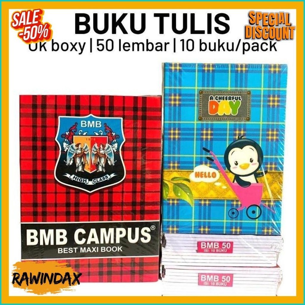 

Buku Tulis Boxy Bmb / Bigboss Campus 50 Lembar (10 Buku) (Lagi Viral)