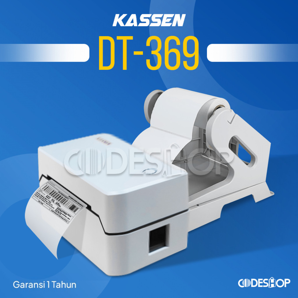 Printer Label Barcode Kassen DT-369 Cetak Direct Thermal 203 DPI