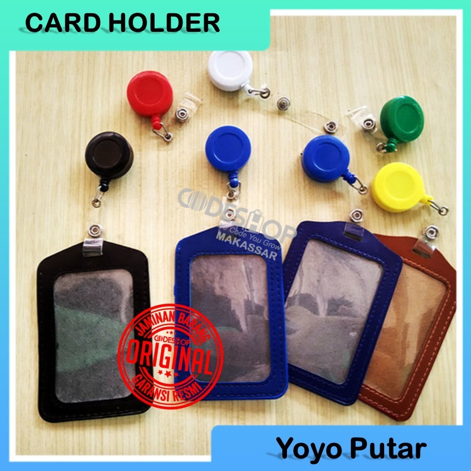 PAKET NAME TAG ID CARD SILICON HOLDER + GANTUNGAN ID CARD YOYO PUTAR