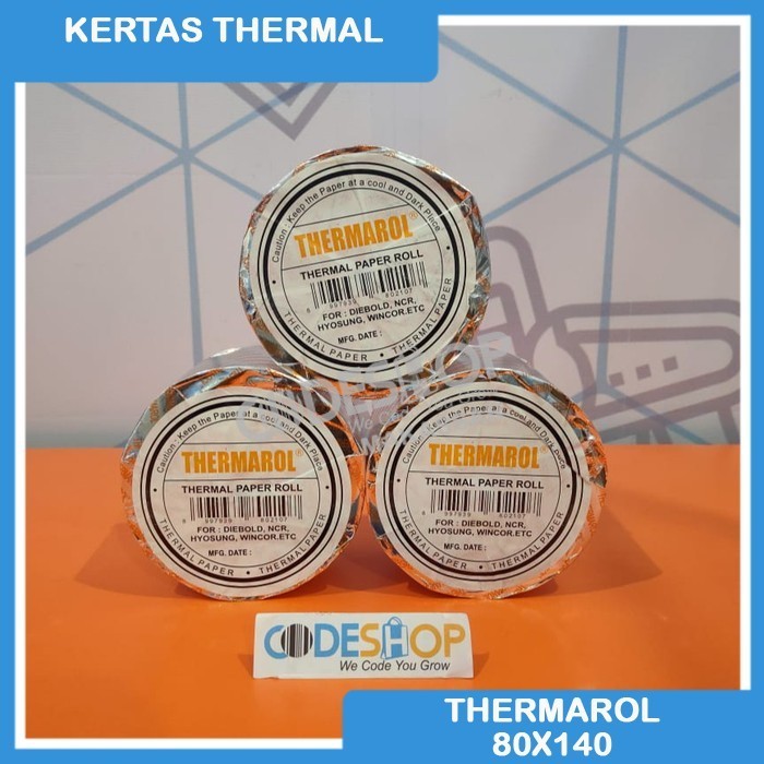 

KERTAS ROLL THERMAL 80 X 140 - 80X140 MM THERMAROL