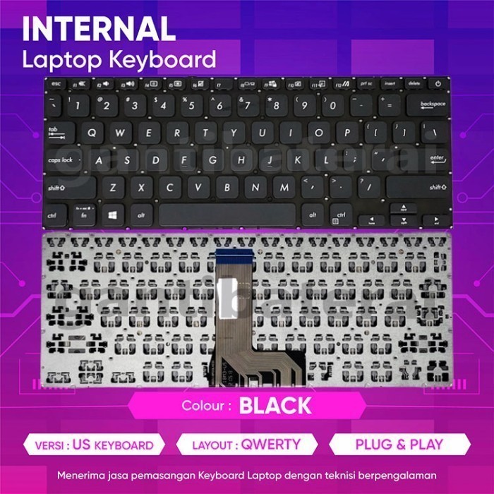 Keyard Laptop P1411CJ P1411CJA Series Hitam