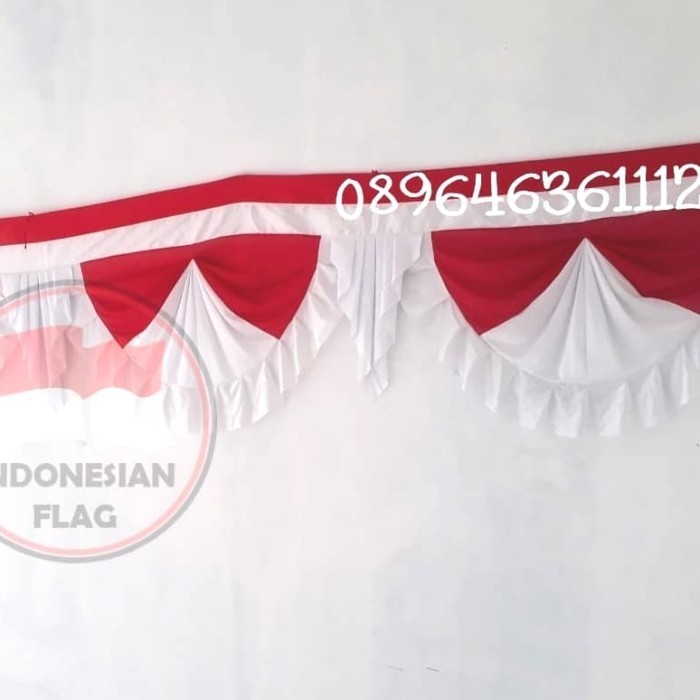 Bendera Merah Putih Rumbai Segitiga 5 Gelombang 5 Meter