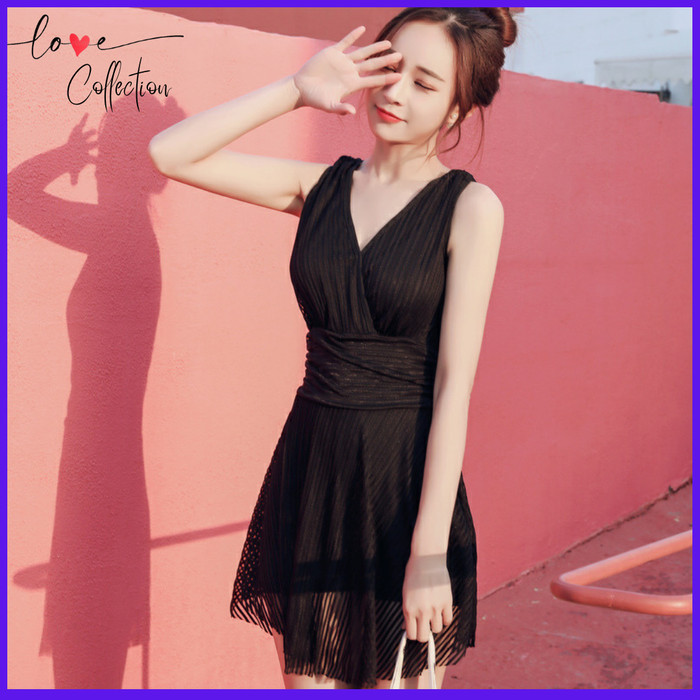 Baju Renang Wanita Dress Style Korea One Piece Baju Pantai Swimsuit