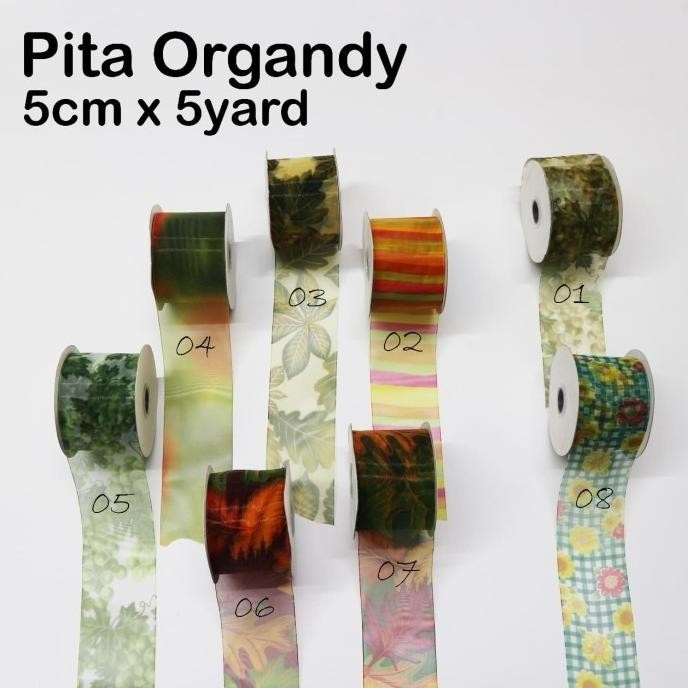 

Pita Organdy 5cm x 5yard - Pita murah - Pita motif - Pita kado
