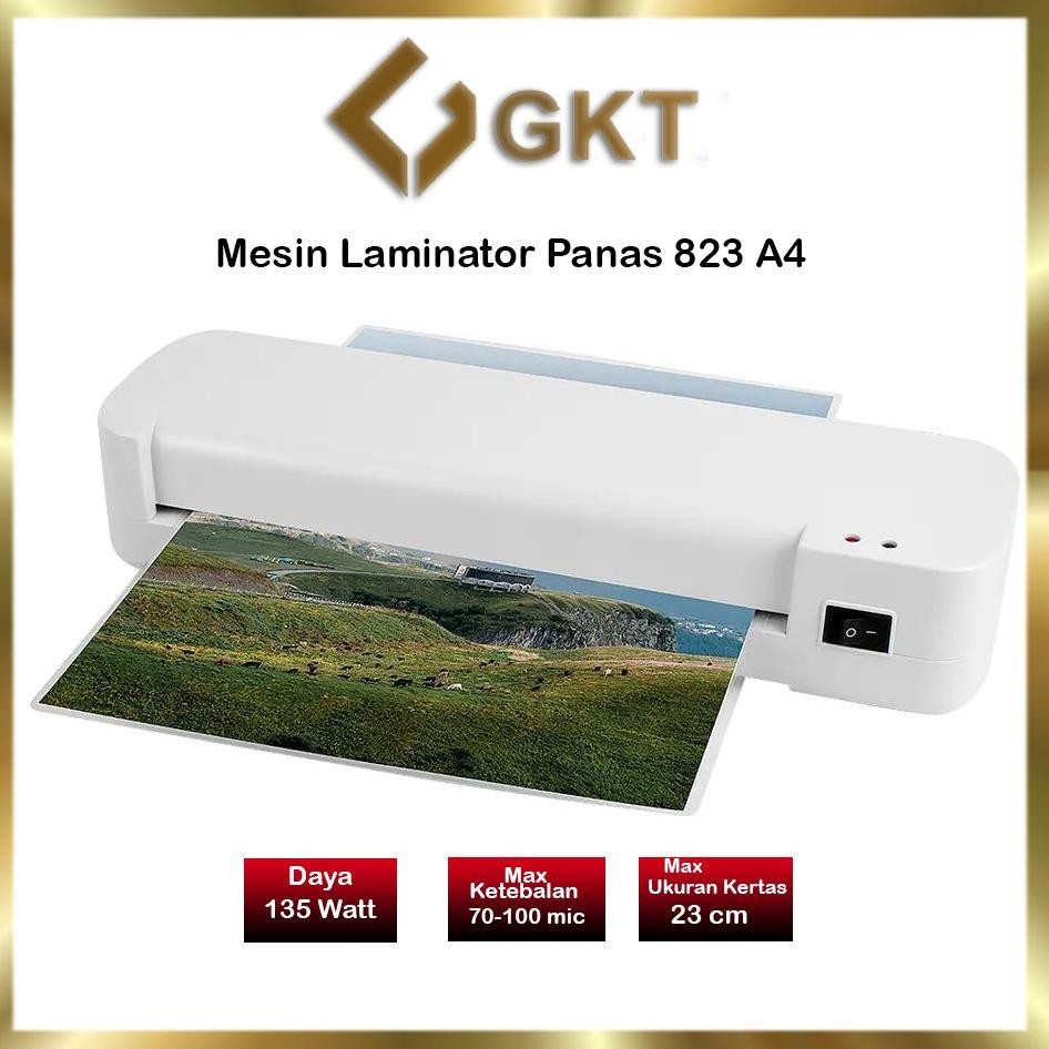 

gjk-25 Mesin Laminating A4 / F4 ( 230 mm ) 822 Fitur Combo Laminating + Paper Trimmer + Emergency Button Murah