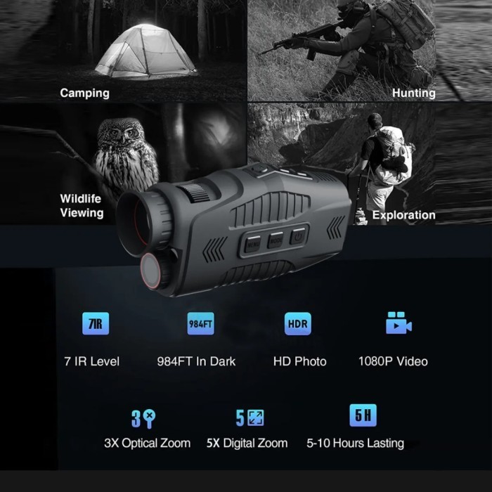 Teropong Night Vision Monocular Hunting Teleskop Binocular Infrared