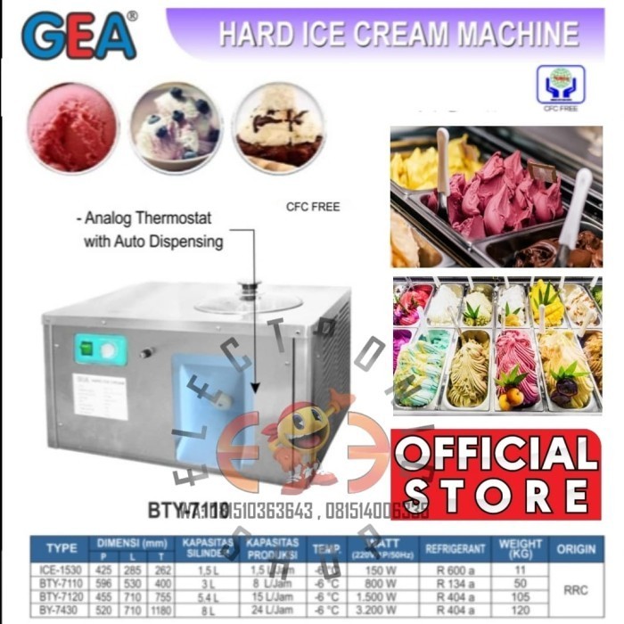 GEA BTY 7110 - Mesin Hard Ice Cream - Hard ice Cream Machine - Promo