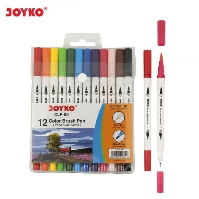 

lij-56 Joyko Color Brush Pen double tip Set (12-warna) CLP-06 Premium