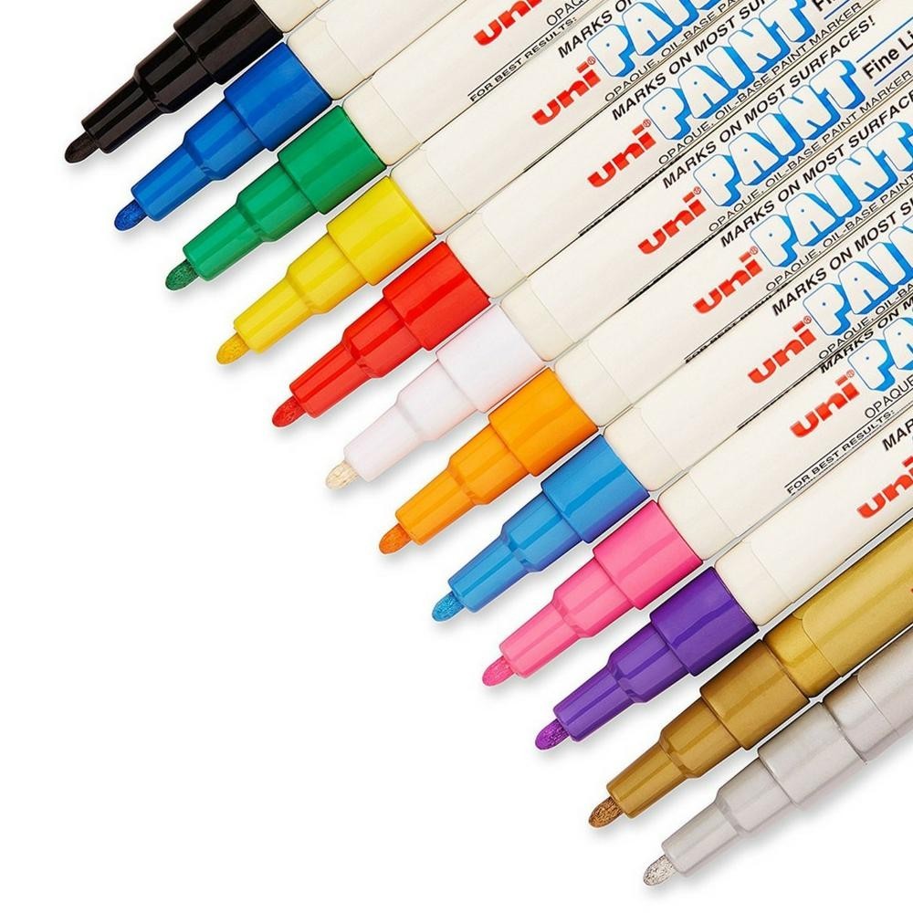 

er-23 Uni Paint Marker PX-21 Black, Blue, Orange, Pink, Red, Violet, White, and Yellow Terlaris