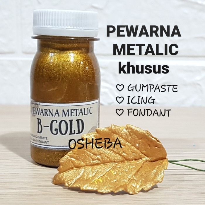 

Terlaris pewarna gumpaste metalic B-GOLD /emas tua 50gr SALE