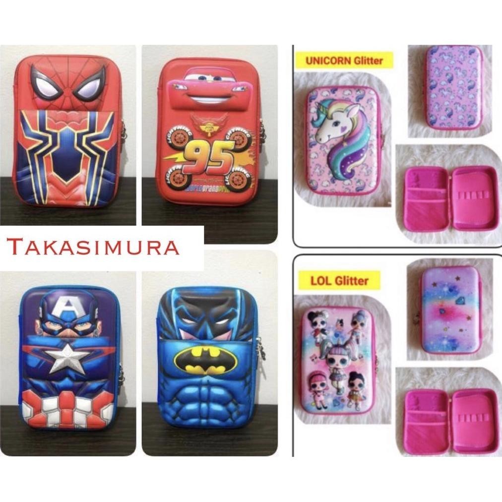 

TR21 Tempat Pensil Anak SMIGGLE Sanrio Kuromi Emboss 6D Karakter LOL Unicorn Cars / Pencil Case Hardtop Berkualitas