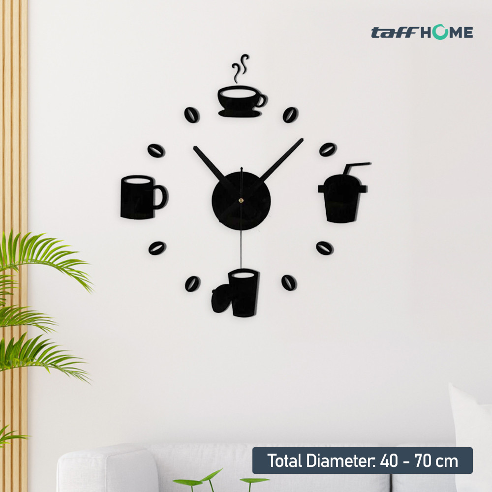 TaffHOME Jam Dinding DIY Model Kopi Cafe - DIY -07/ Jam Dinding Minimalis / Jam Dinding Klasik / Jam
