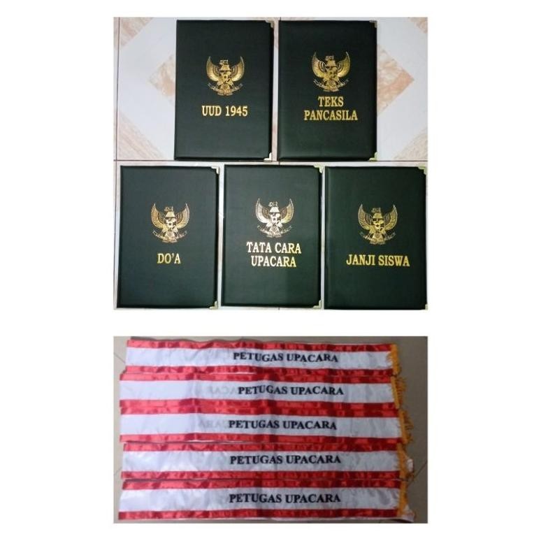 

8.8 Grosir//5 Map Upacara Bahan Kulit Sintetis Warna Hitam Dan 10 Selempang Upacara 150Cm X 10 Cm Hig Quality
