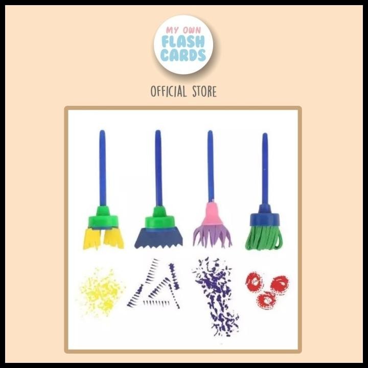 

Set 4 Kuas Bahan Eva Sponge Paint Brush Mainan Edukasi Anak Melukis