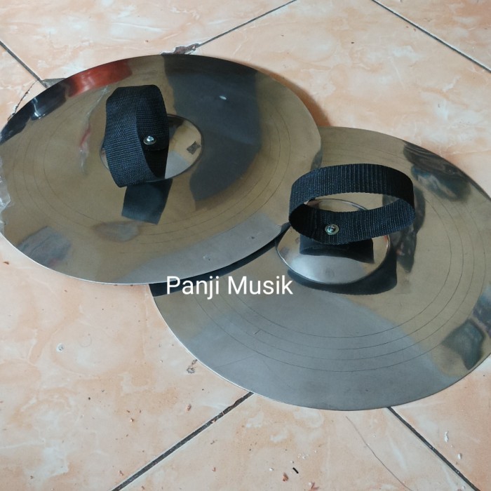 Ban Sepasang Simbal Cymbal Drumband Marching Band Putih Stenlis Sd Smp Sma