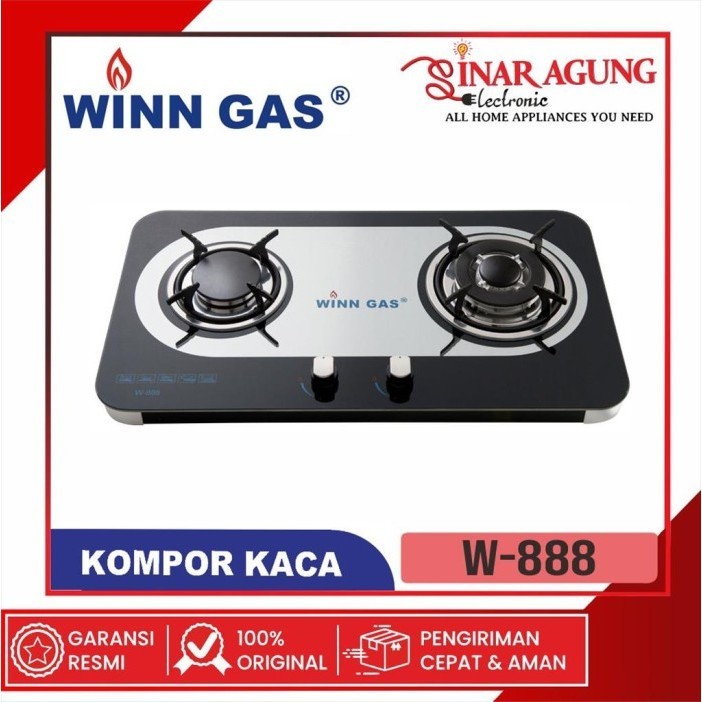 KOMPOR GAS WIN GAS W-888 KOMPOR GAS - HITAM [2 TUNGKU]