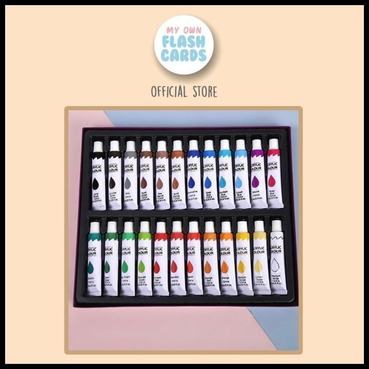 

24 Warna Acrylic Paint Set Darn Good Painting Yarn 24 Pcs Cat Akrilik