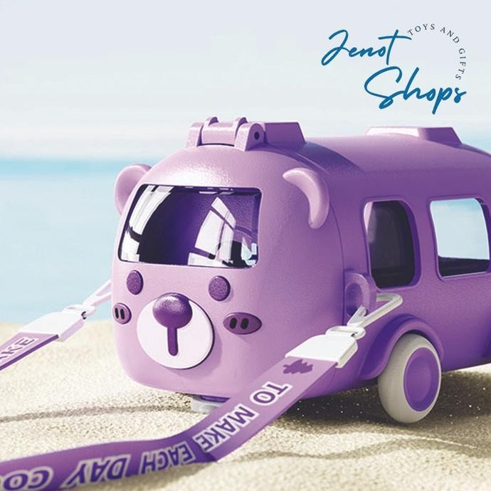 BOTOL MINUM ANAK MOBIL MOBILAN 500ML UNTUK SEKOLAH KARAKTER BUS BERUANG CIPUNG VIRAL LUCU MAINAN BOT