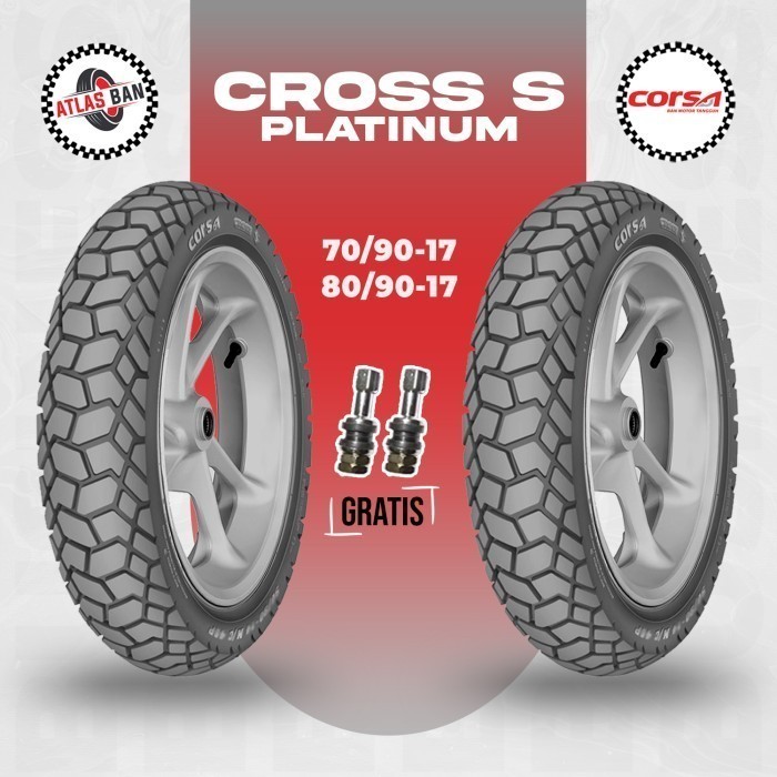 Paket Ban Tubles Motor Bebek CORSA CROSS S 70/90 - 80/90 Ring 17