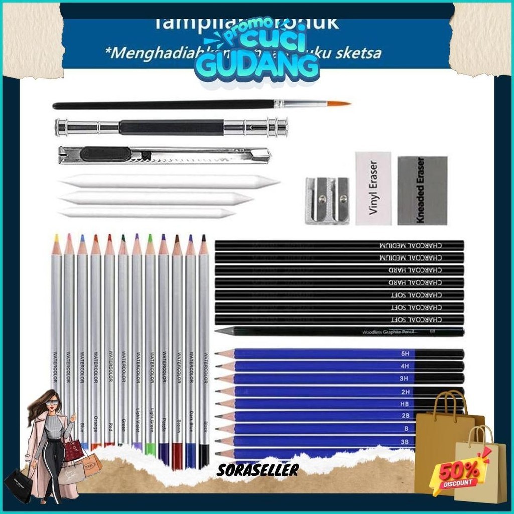 

(Dyi) Set Alat Gambar 41/77 Buah Set Lukisan Pensil Warna Alat Gambar Pensil Berwarna Memberikan Sebuah Buku Sketsa