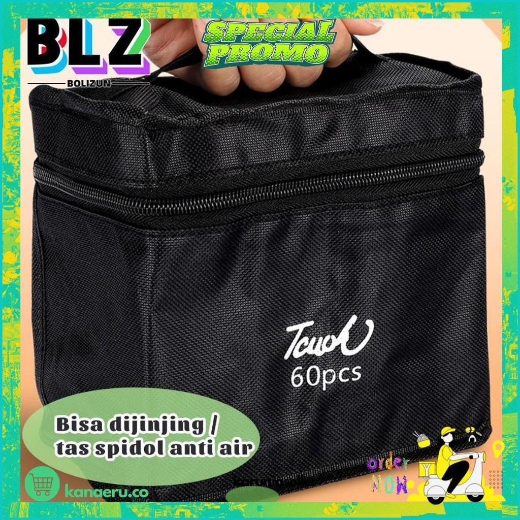 

(Dyi) Bolizun 2 In 1 Spidol Dan Stabilo Touch Isi 24/36/48/60/80 Warna Dual Side Fine Art Brush Pen Sketsa