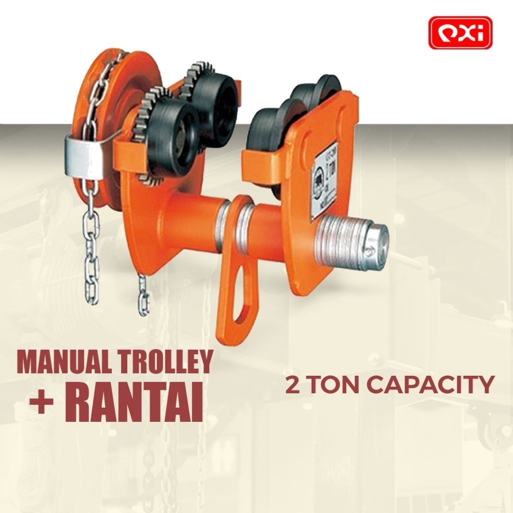 Manual Trolly + Rantai / Manual Geared Trolley  / Gear Trolley / Geared Trolley 2 Ton